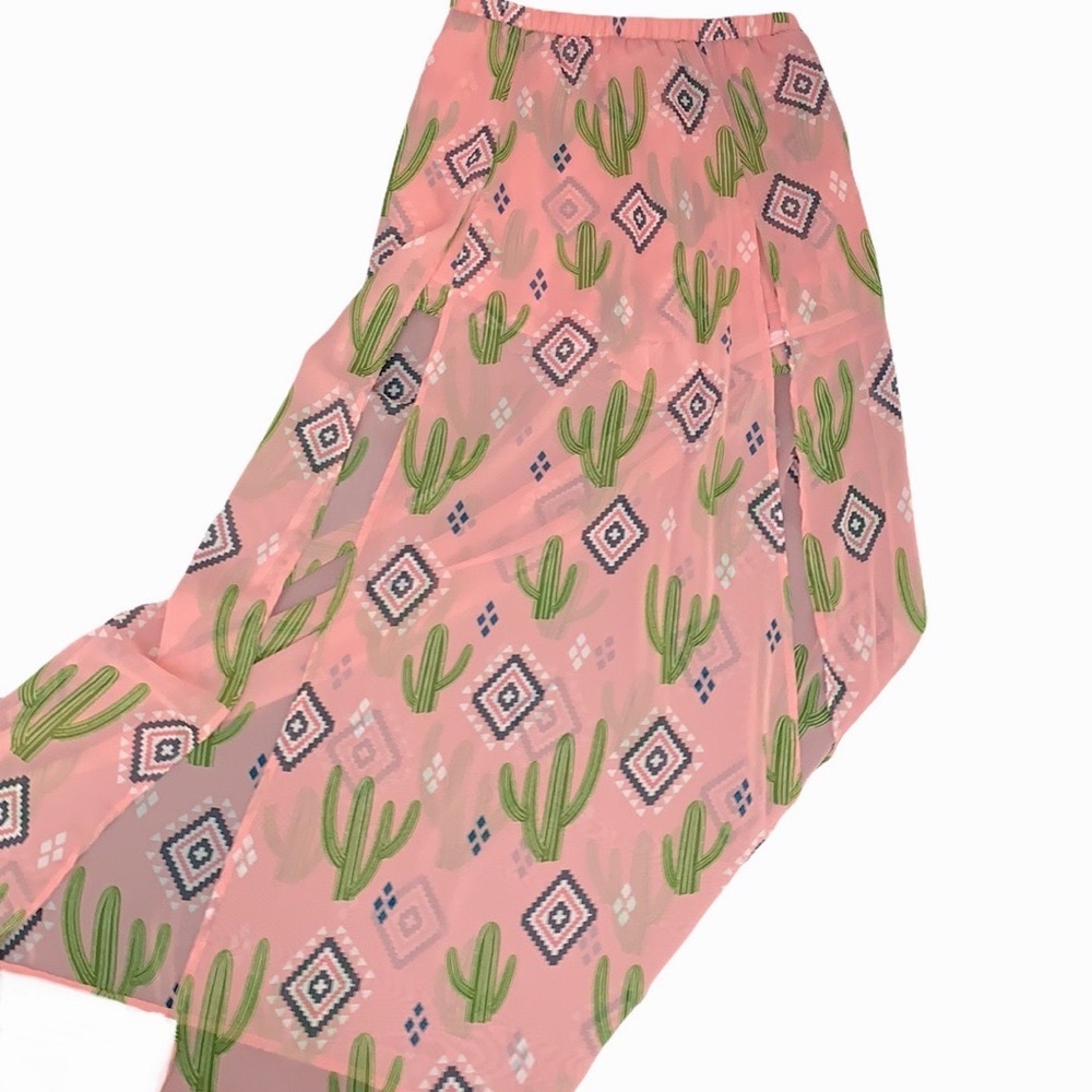 Berry N Cream cactus print shorts/maxi skirt combo skort new